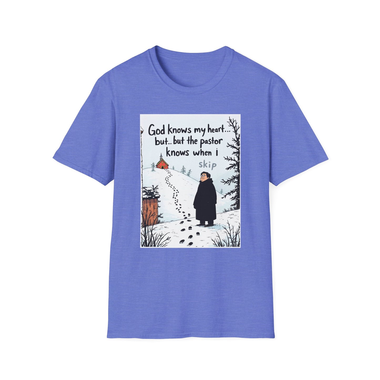 Funny Pastor T-Shirt, Cute Christian Shirt, Winter Humor Tee, Gift for Faith, Softstyle Unisex Top, Holiday Apparel