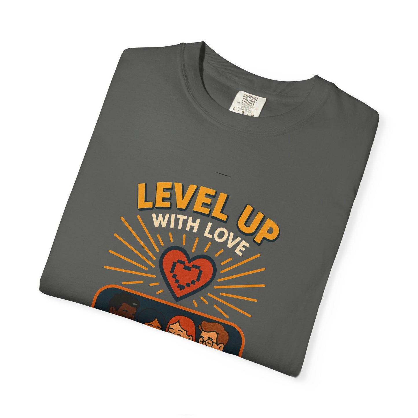 Level Up With Love T-Shirt, Vintage Style Tee, Unisex Casual Wear, Perfect Gift for Friends, Everyday Comfort Shirt