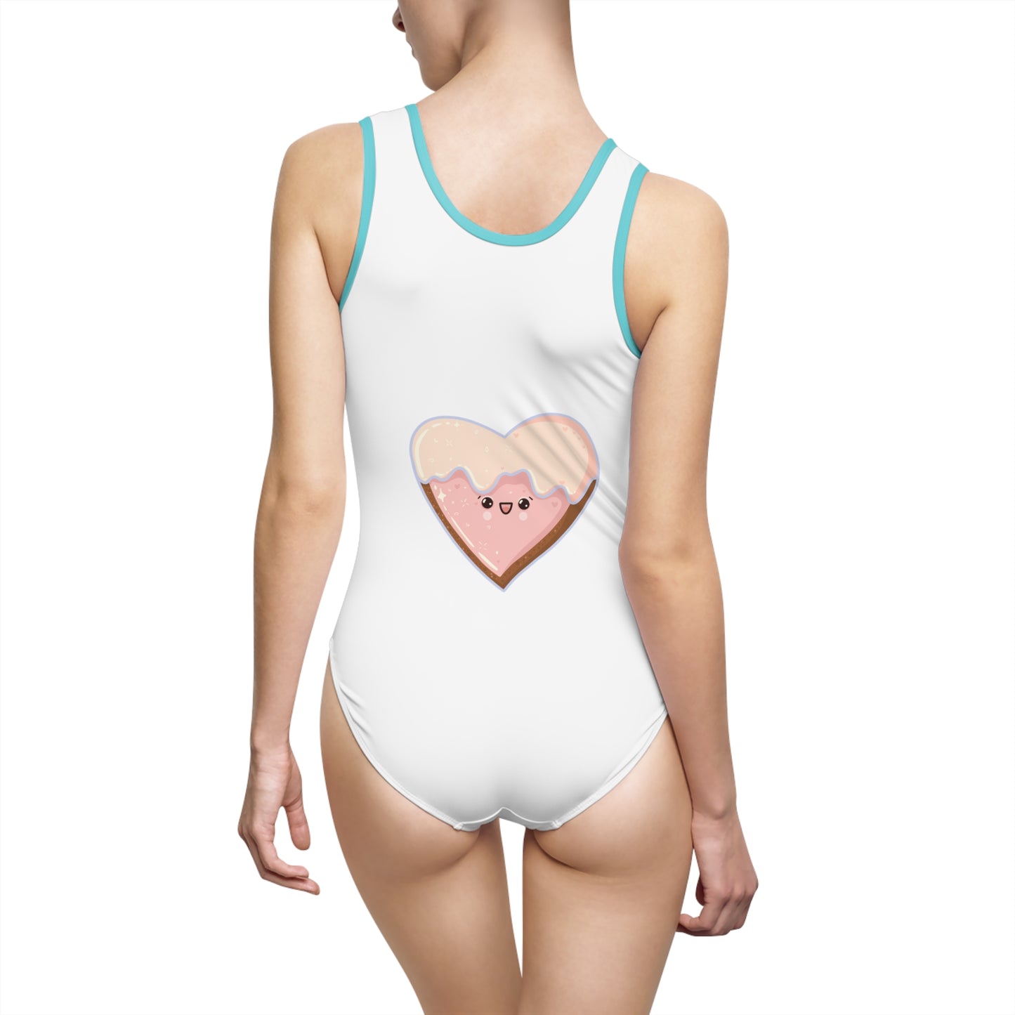 Cute Heart Ice Cream Swimsuit, Women's Swimwear, Summer Swim, Beach Outfit, Pool Party Attire, Vacation Swimwear