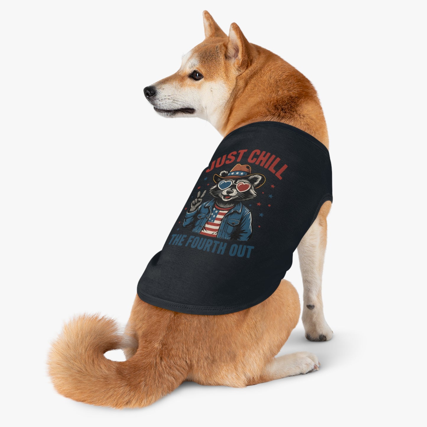 Patriotic Pet Tank Top - Just Chill Fourth of July Dog Shirt, Summer Pet Apparel, Dog Outfit, Holiday Gift for Pets