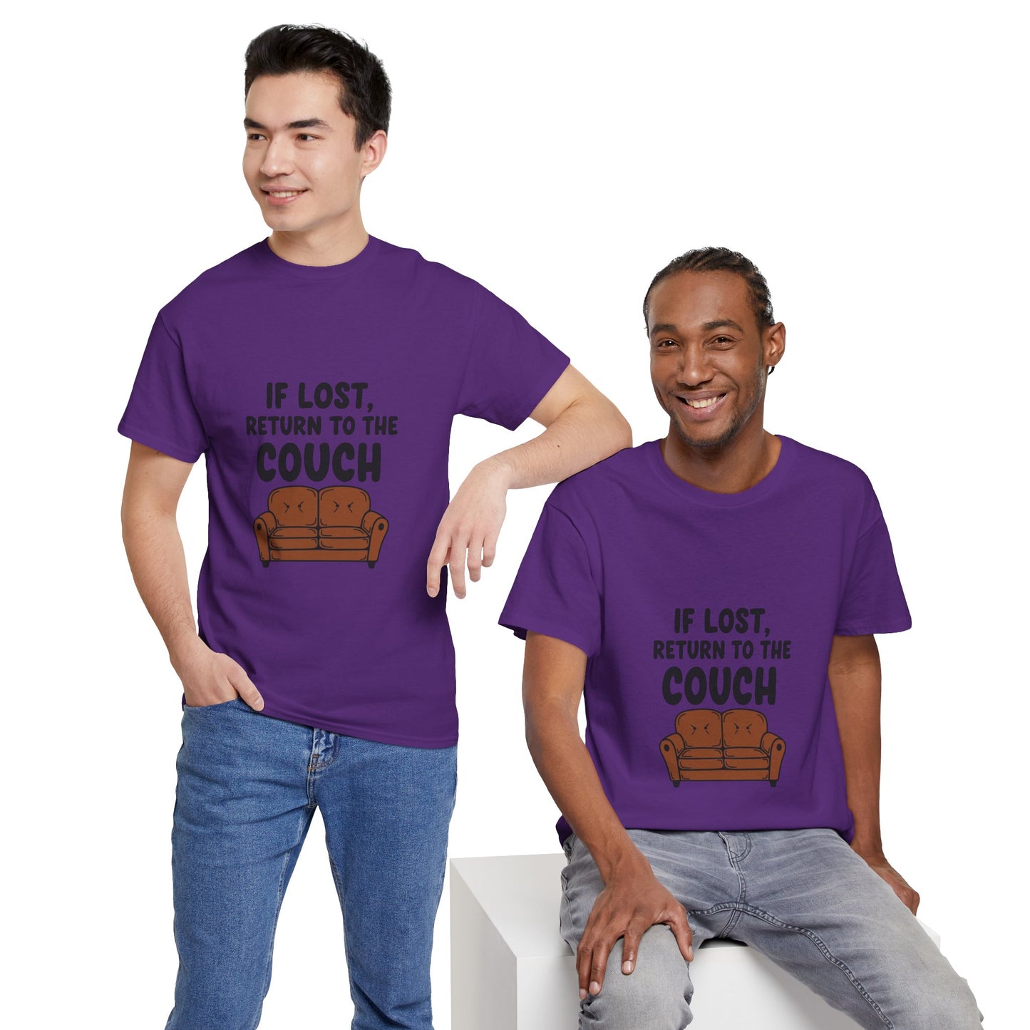 Funny Couch Tee, Unisex Heavy Cotton Tee, Comfort Shirt for Homebodies, Perfect Gift for Couch Lovers, Casual Wear, Quirky Shirt