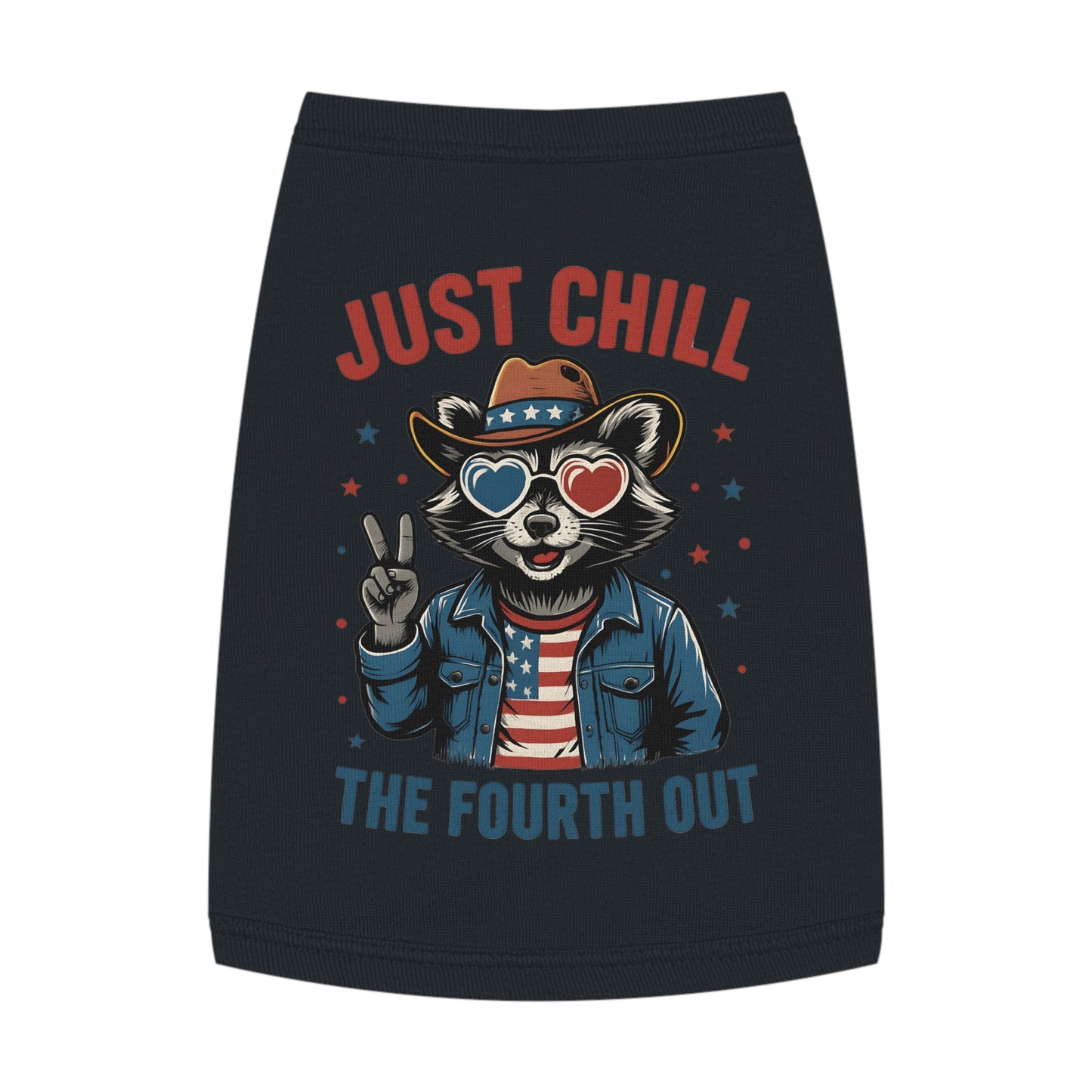 Patriotic Pet Tank Top - Just Chill Fourth of July Dog Shirt, Summer Pet Apparel, Dog Outfit, Holiday Gift for Pets