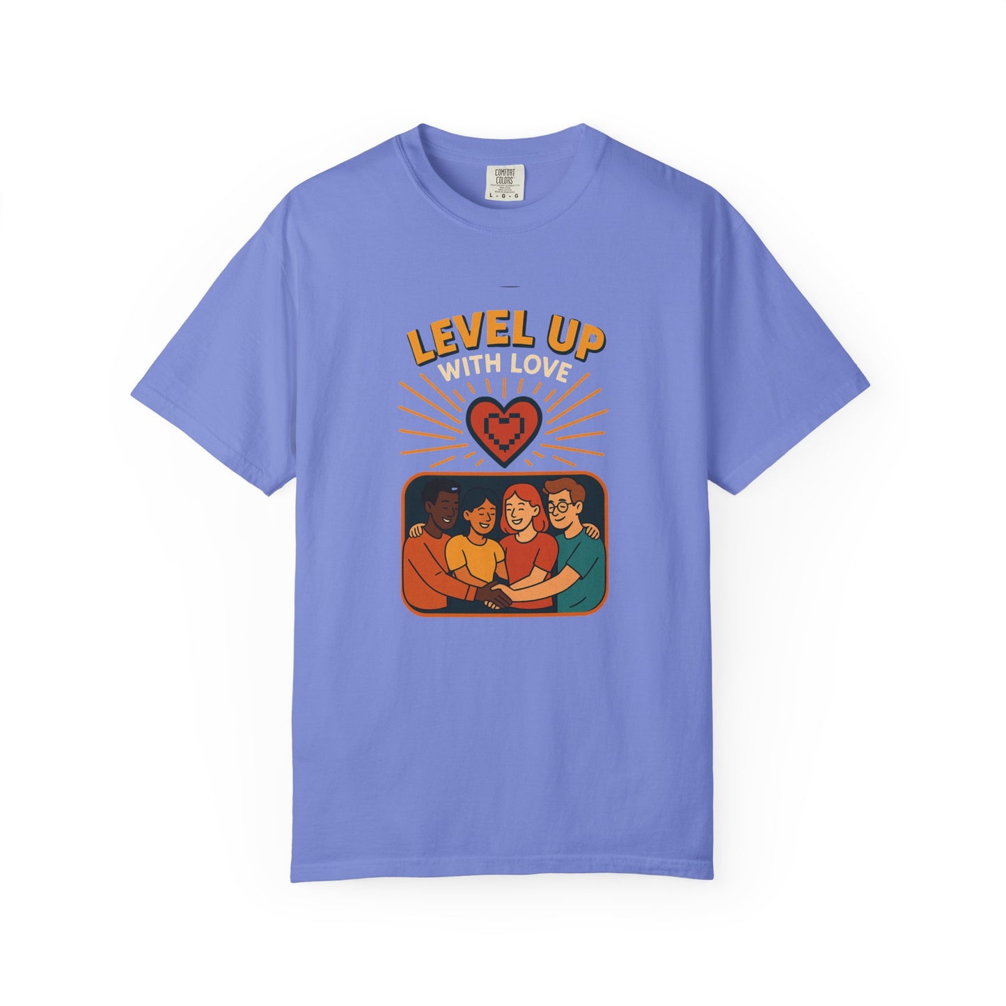 Level Up With Love T-Shirt, Vintage Style Tee, Unisex Casual Wear, Perfect Gift for Friends, Everyday Comfort Shirt