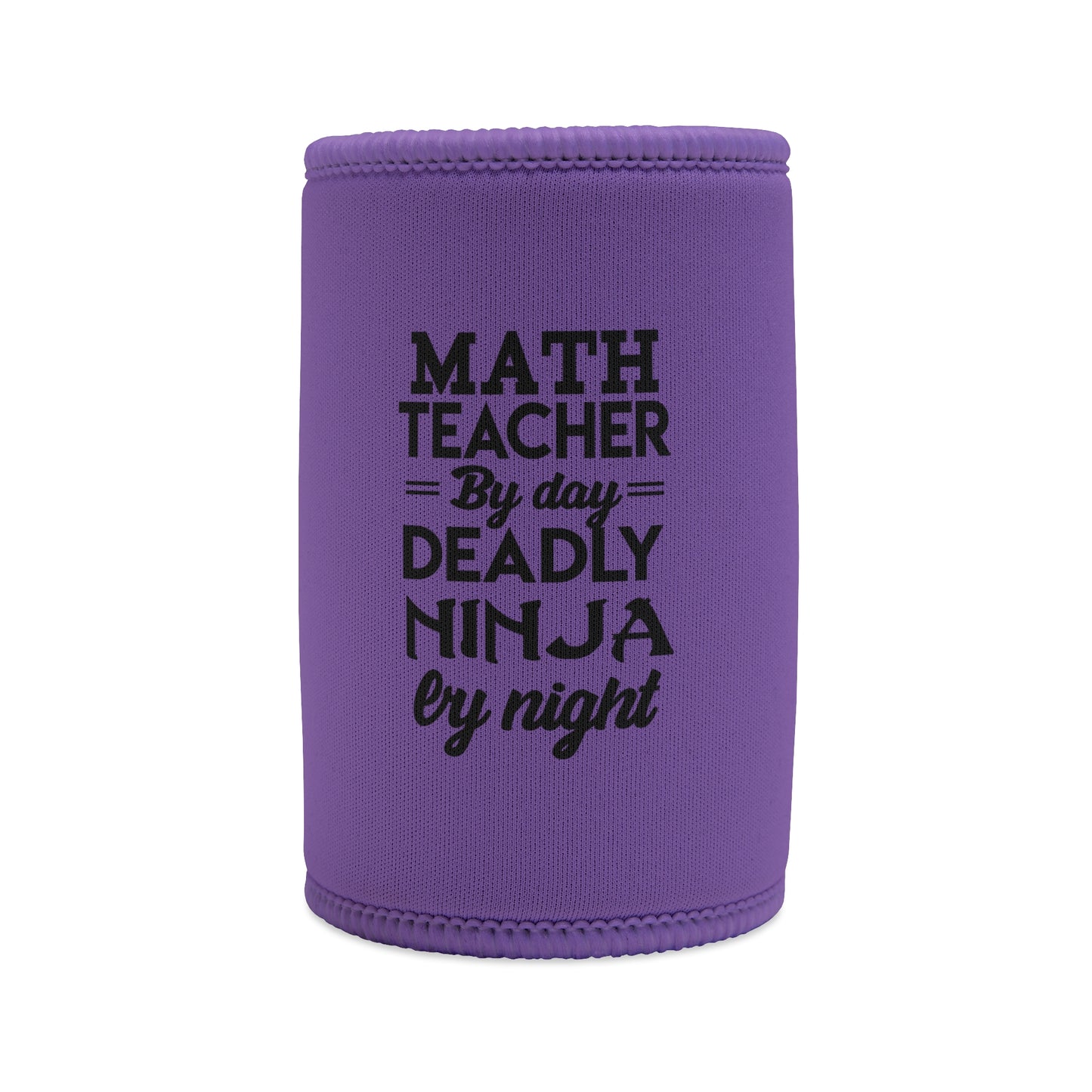 Math Teacher Stubby Cooler, Cute Teacher Gift, Funny Drink Holder, Purple Insulated Can Sleeve, Back to School Accessory