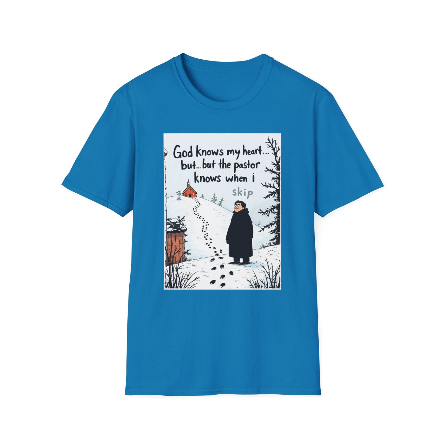 Funny Pastor T-Shirt, Cute Christian Shirt, Winter Humor Tee, Gift for Faith, Softstyle Unisex Top, Holiday Apparel