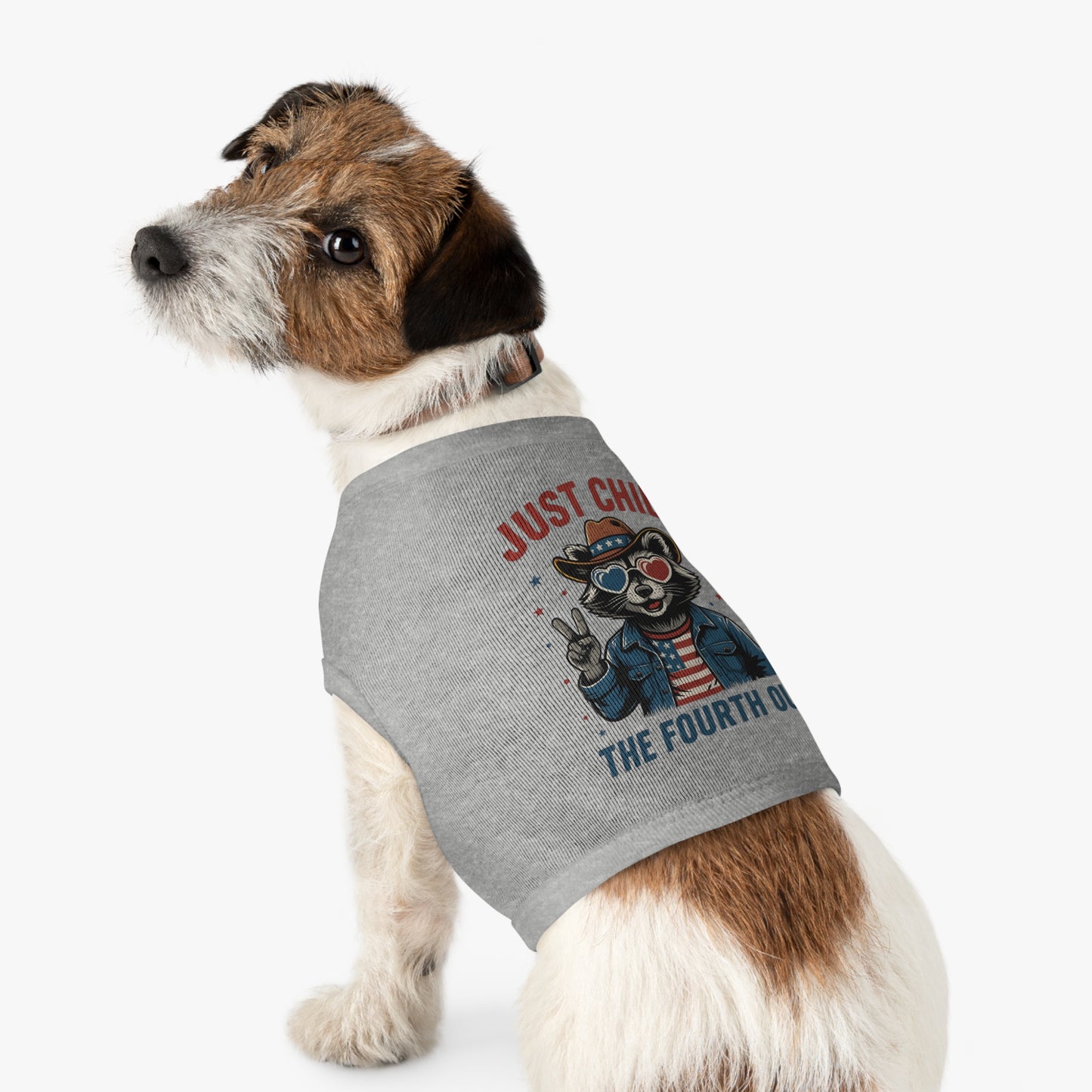 Patriotic Pet Tank Top - Just Chill Fourth of July Dog Shirt, Summer Pet Apparel, Dog Outfit, Holiday Gift for Pets