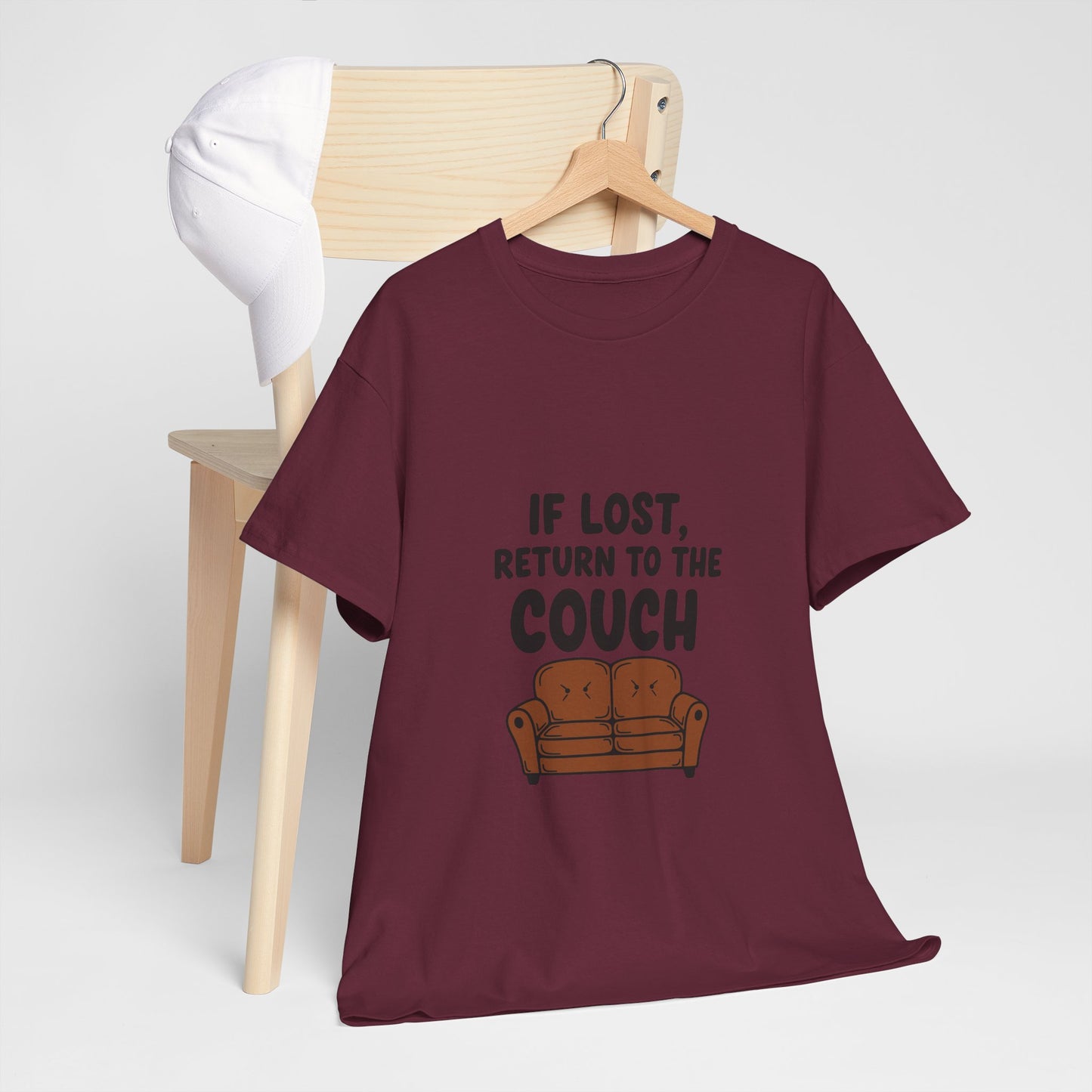 Funny Couch Tee, Unisex Heavy Cotton Tee, Comfort Shirt for Homebodies, Perfect Gift for Couch Lovers, Casual Wear, Quirky Shirt