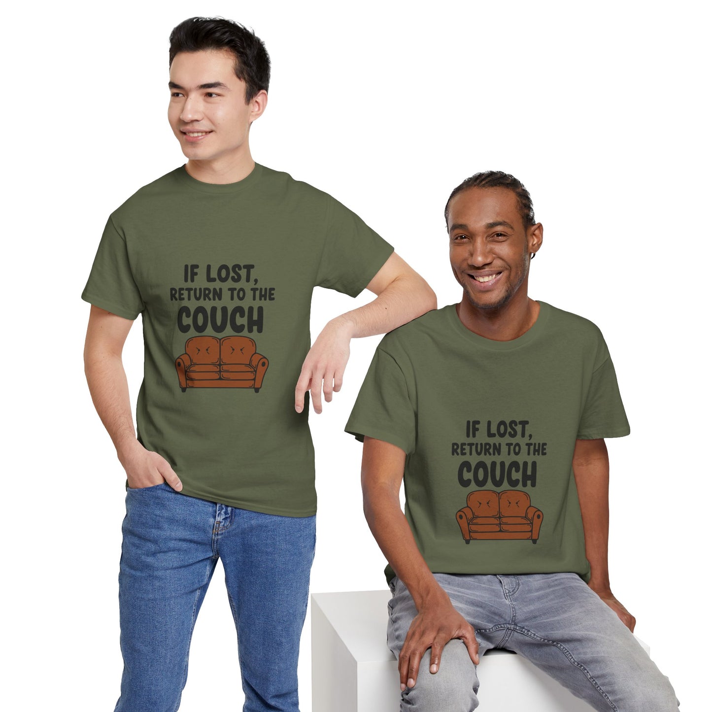 Funny Couch Tee, Unisex Heavy Cotton Tee, Comfort Shirt for Homebodies, Perfect Gift for Couch Lovers, Casual Wear, Quirky Shirt