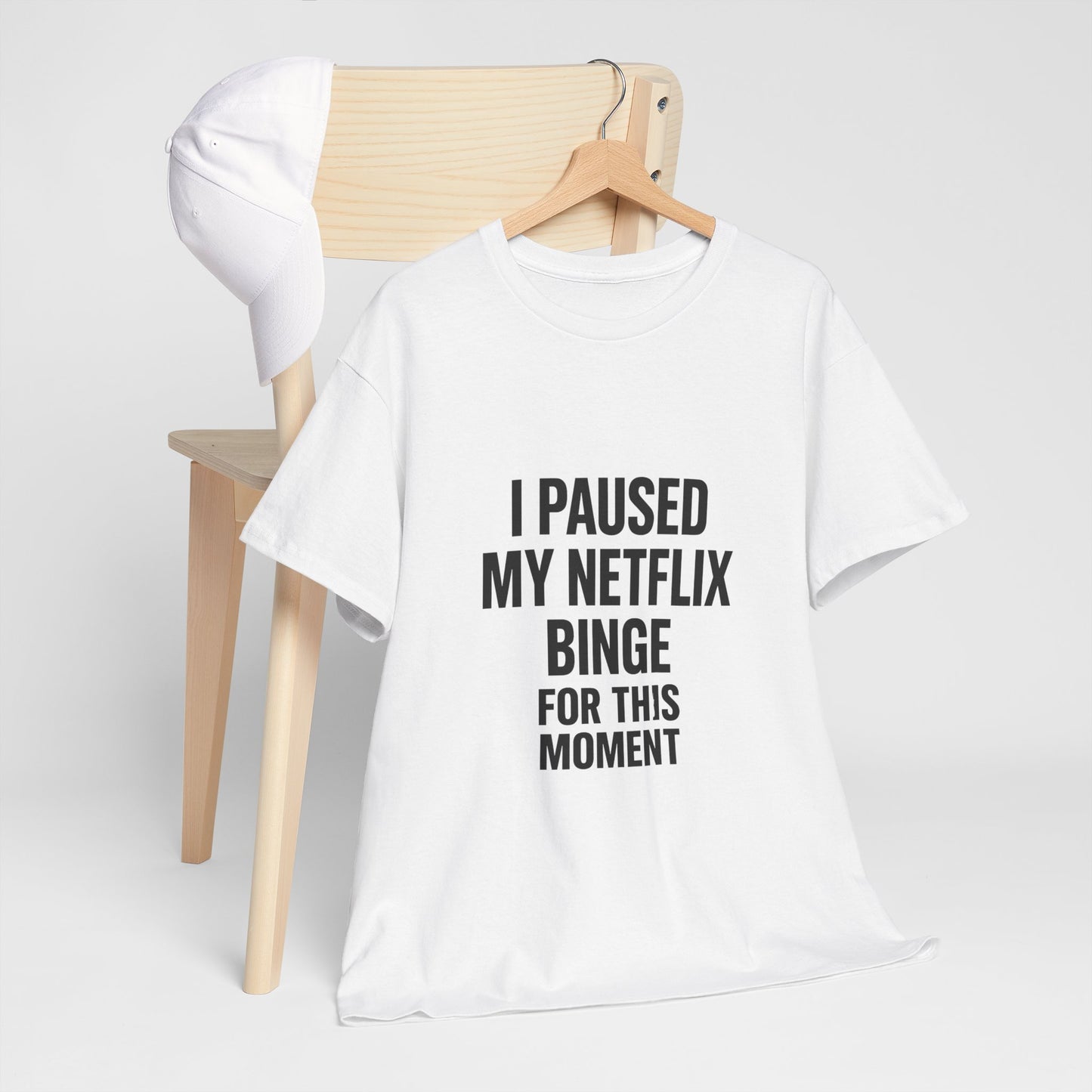 Netflix Binge Unisex Heavy Cotton Tee | Funny Gift for Streamers, Movie Night Shirt, Casual Wear, Cozy Home Outfit, Quarantine Gift