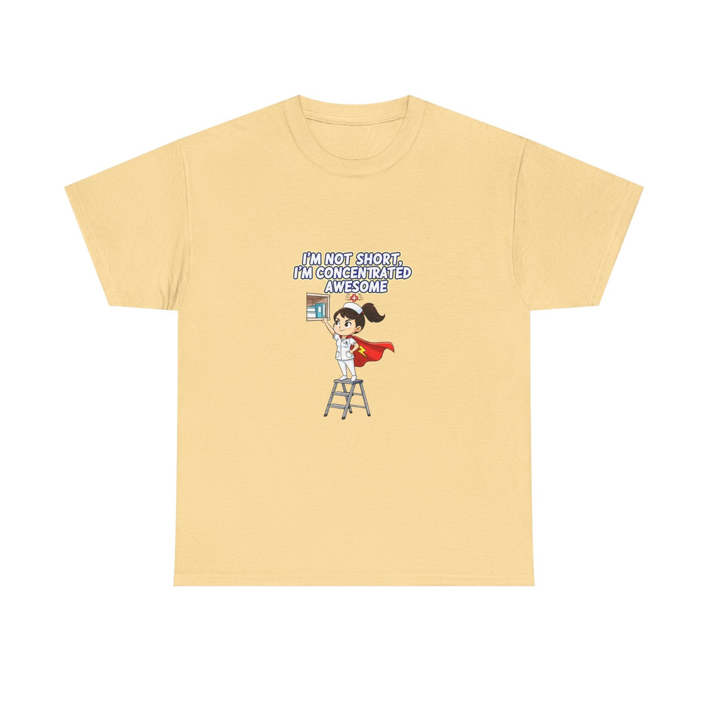 Superhero Motivation Tee - I'm Not Short, I'm Concentrated Awesome! | Unisex Heavy Cotton Shirt, Gift for Nurses, Daily Wear