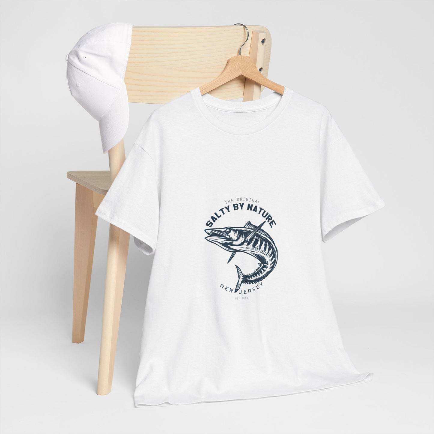 Salty By Nature Unisex Heavy Cotton Tee, Fishing Lover Gift, Outdoor Enthusiast Shirt, Summer Casual Wear, Beach Day Outfit