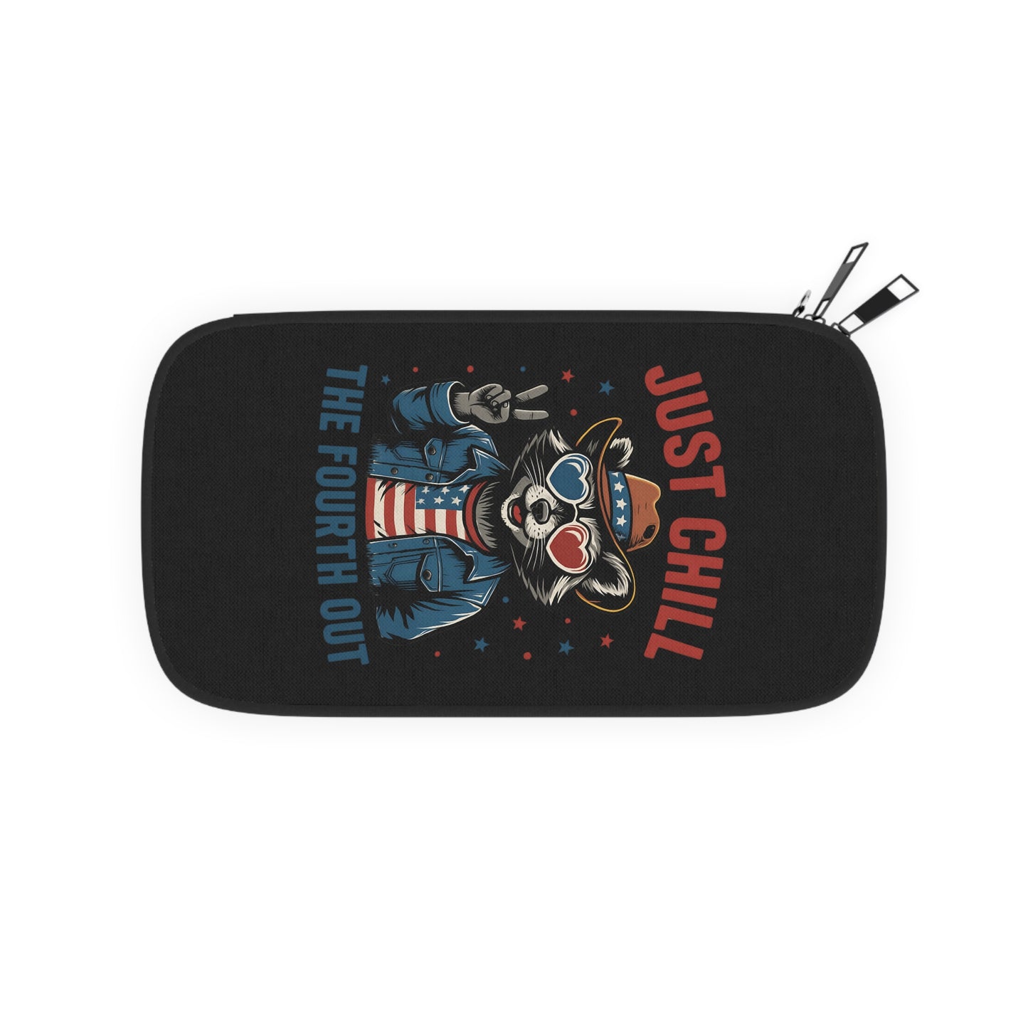 Patriotic Raccoon Passport Wallet - Just Chill, Travel Organizer, Independence Day Gift, Cool Travel Accessories, Fun Passport Holder