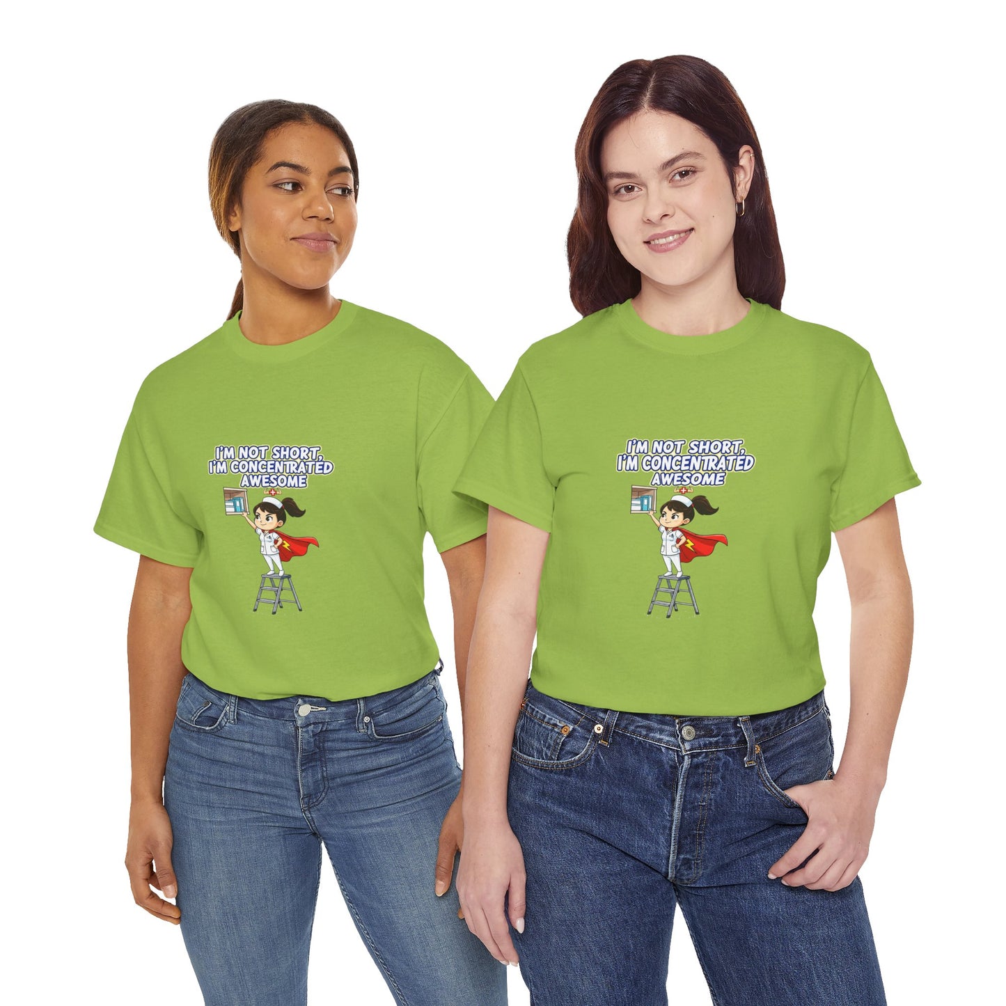 Superhero Motivation Tee - I'm Not Short, I'm Concentrated Awesome! | Unisex Heavy Cotton Shirt, Gift for Nurses, Daily Wear