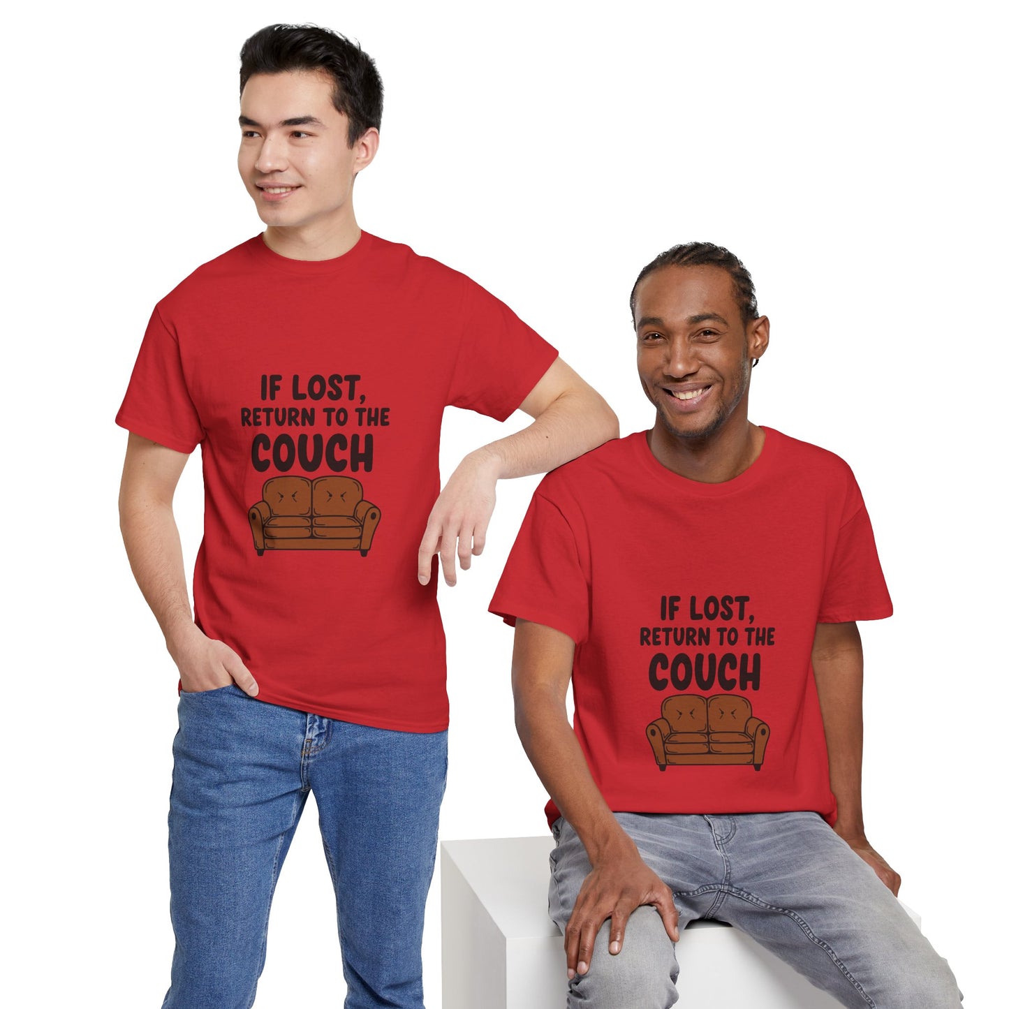 Funny Couch Tee, Unisex Heavy Cotton Tee, Comfort Shirt for Homebodies, Perfect Gift for Couch Lovers, Casual Wear, Quirky Shirt