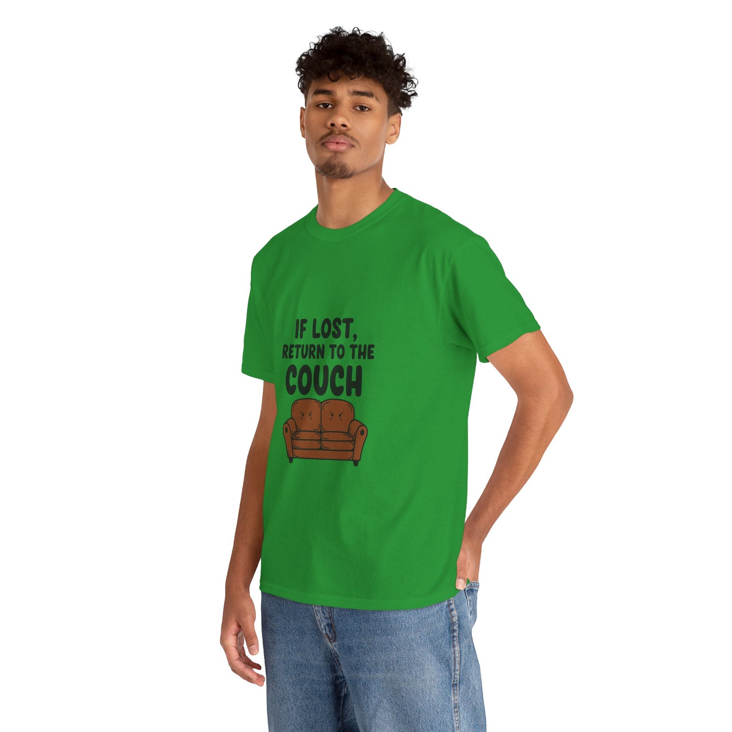 Funny Couch Tee, Unisex Heavy Cotton Tee, Comfort Shirt for Homebodies, Perfect Gift for Couch Lovers, Casual Wear, Quirky Shirt