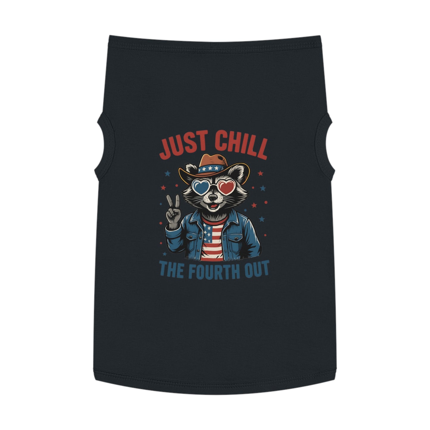 Patriotic Pet Tank Top - Just Chill Fourth of July Dog Shirt, Summer Pet Apparel, Dog Outfit, Holiday Gift for Pets