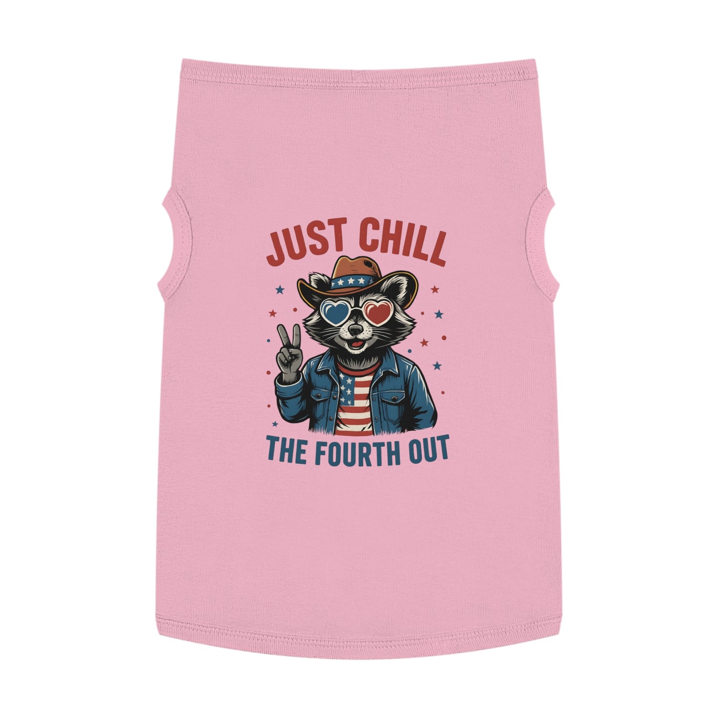 Patriotic Pet Tank Top - Just Chill Fourth of July Dog Shirt, Summer Pet Apparel, Dog Outfit, Holiday Gift for Pets