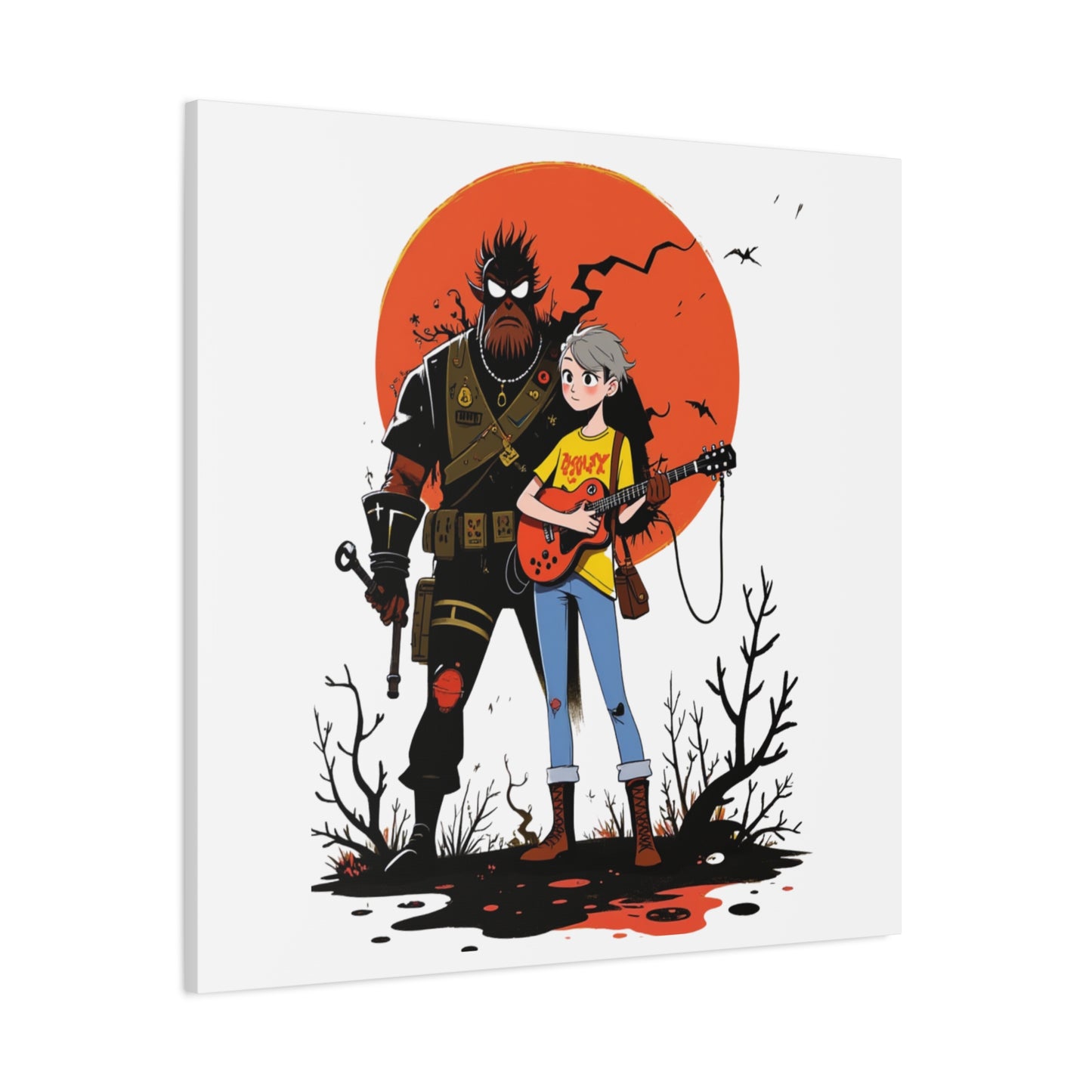 Canvas Art Print, Retro Cool Character Art, Gift for Gamers, Wall Decor for Kids Rooms, Perfect for Birthdays and Holidays