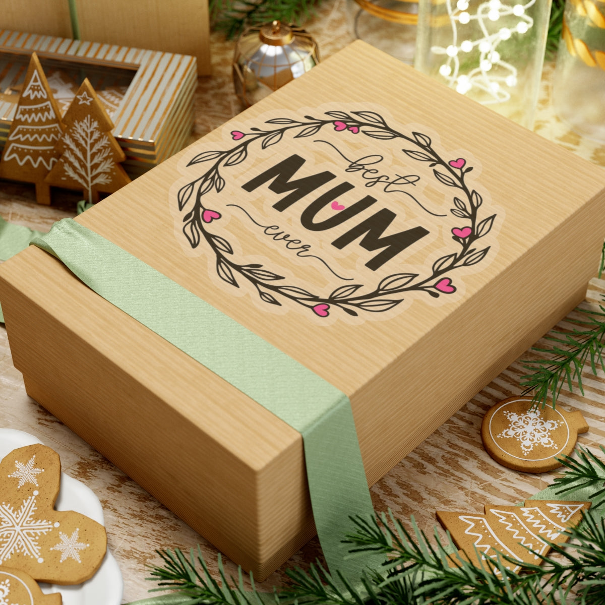 Best Mum Ever Kiss-Cut Stickers for Gifts, Mother’s Day Decor, Laptop Stickers, Floral Art, Mom Appreciation