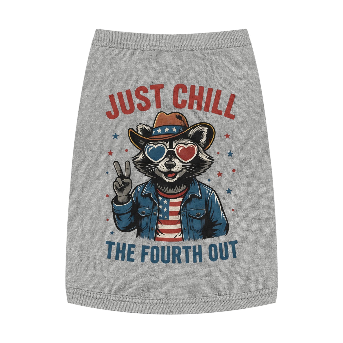Patriotic Pet Tank Top - Just Chill Fourth of July Dog Shirt, Summer Pet Apparel, Dog Outfit, Holiday Gift for Pets