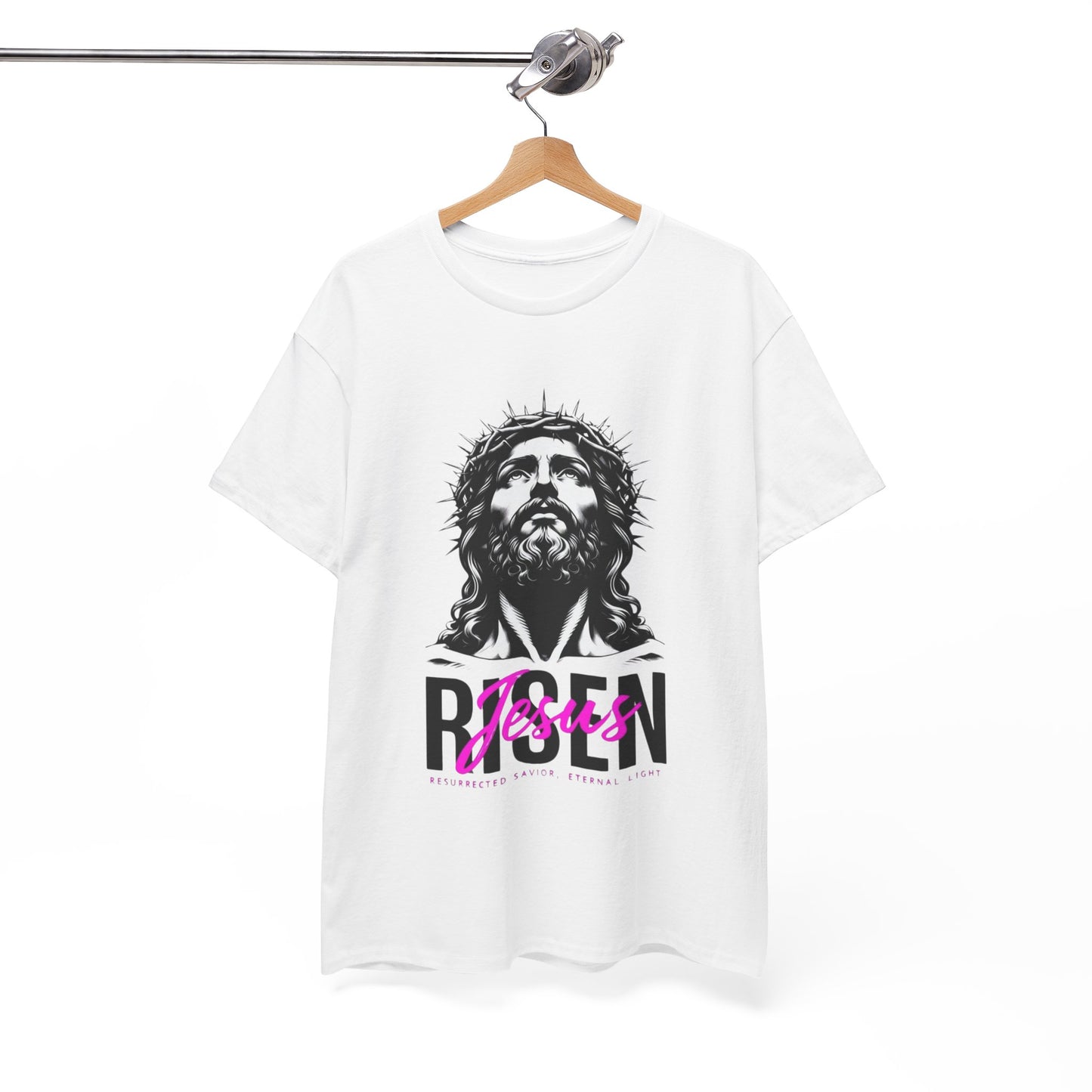 Jesus Risen Graphic Tee, Christian T-Shirt, Religious Apparel, Inspirational Cotton Shirt, Faith-Based Gift