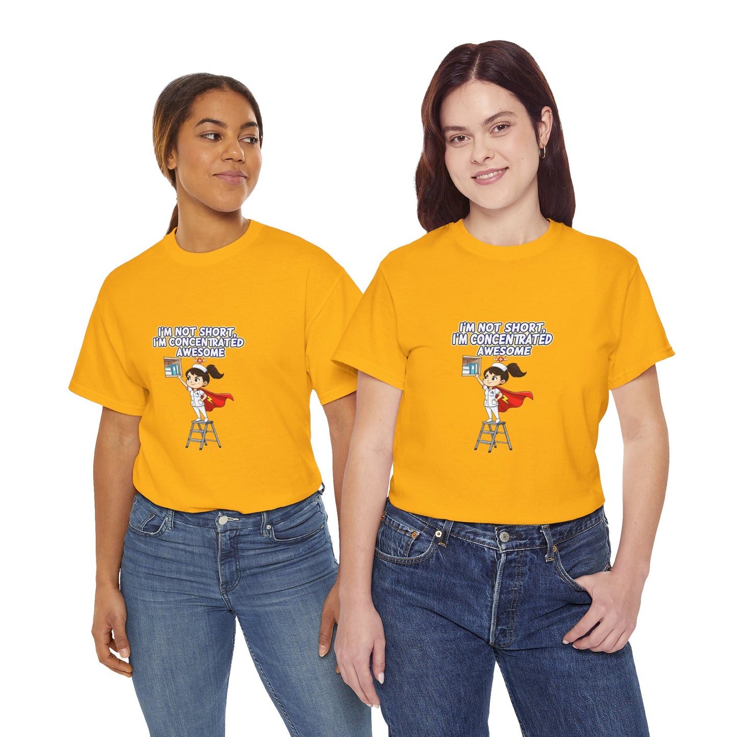 Superhero Motivation Tee - I'm Not Short, I'm Concentrated Awesome! | Unisex Heavy Cotton Shirt, Gift for Nurses, Daily Wear