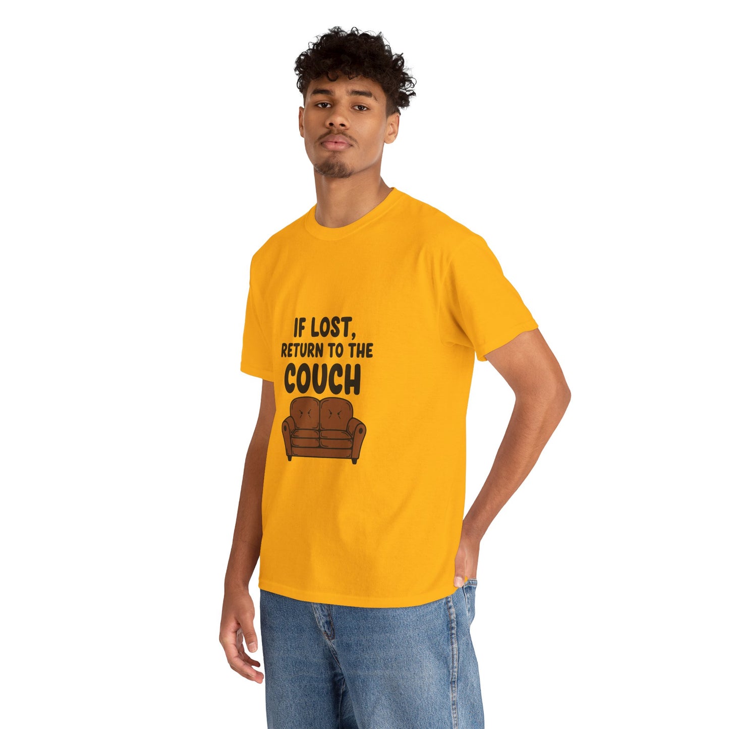 Funny Couch Tee, Unisex Heavy Cotton Tee, Comfort Shirt for Homebodies, Perfect Gift for Couch Lovers, Casual Wear, Quirky Shirt