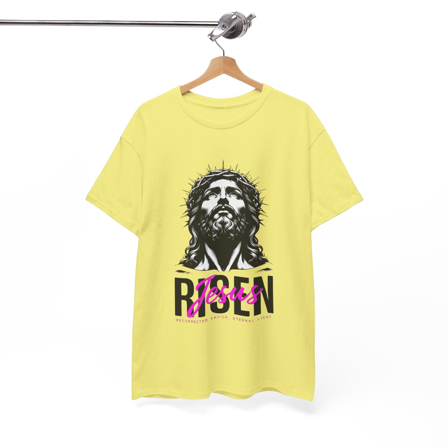 Jesus Risen Graphic Tee, Christian T-Shirt, Religious Apparel, Inspirational Cotton Shirt, Faith-Based Gift