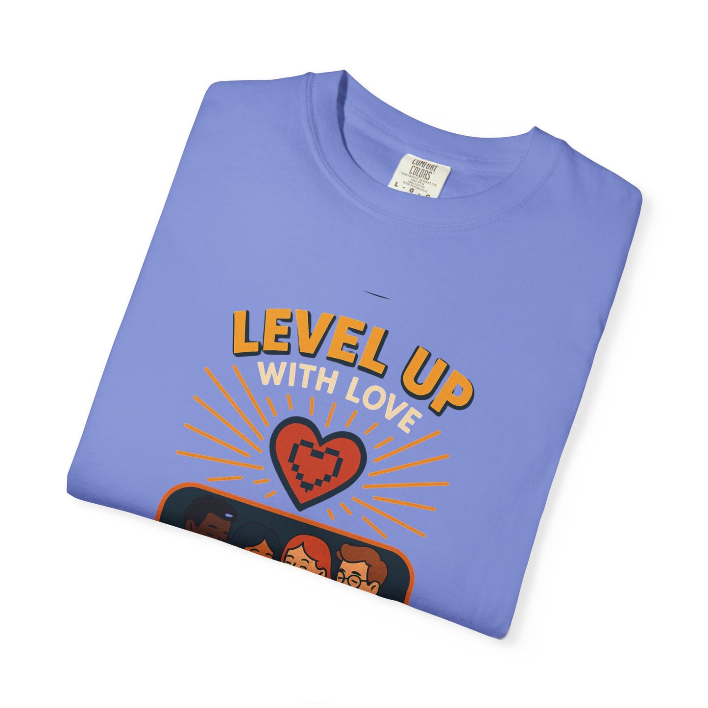 Level Up With Love T-Shirt, Vintage Style Tee, Unisex Casual Wear, Perfect Gift for Friends, Everyday Comfort Shirt