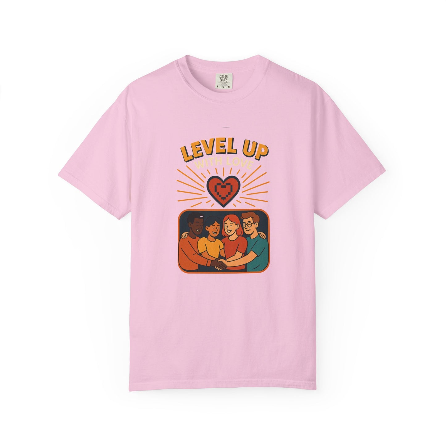 Level Up With Love T-Shirt, Vintage Style Tee, Unisex Casual Wear, Perfect Gift for Friends, Everyday Comfort Shirt