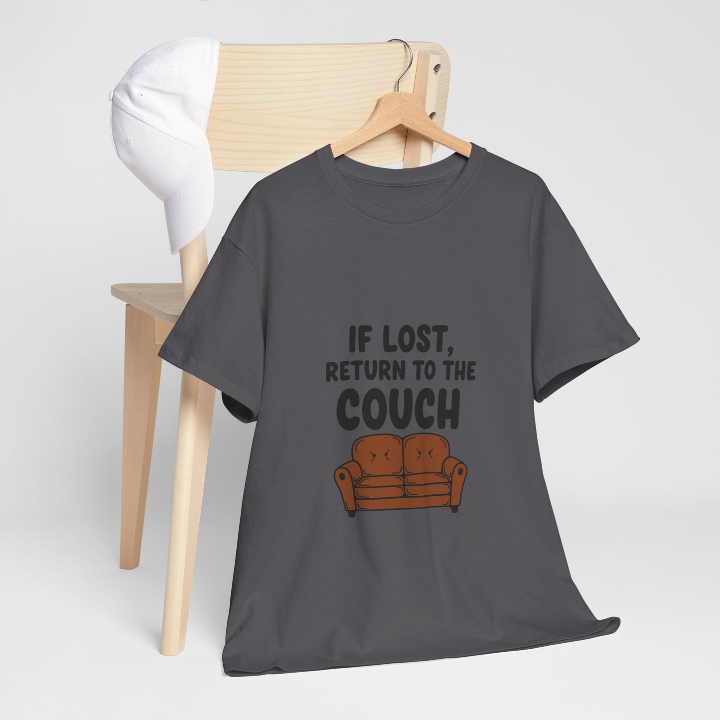 Funny Couch Tee, Unisex Heavy Cotton Tee, Comfort Shirt for Homebodies, Perfect Gift for Couch Lovers, Casual Wear, Quirky Shirt