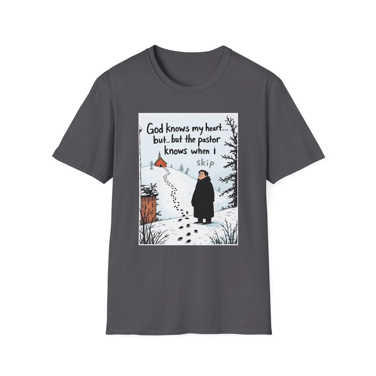 Funny Pastor T-Shirt, Cute Christian Shirt, Winter Humor Tee, Gift for Faith, Softstyle Unisex Top, Holiday Apparel