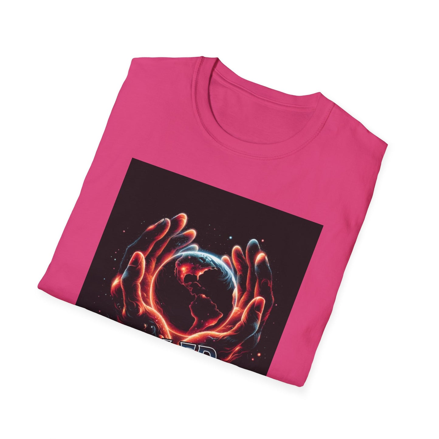 Cradled by Infinity T-Shirt, Cosmic Graphic Tee, Unisex Softstyle Shirt, Gift for Space Lovers, Fun Casual Wear, Summer Outfit