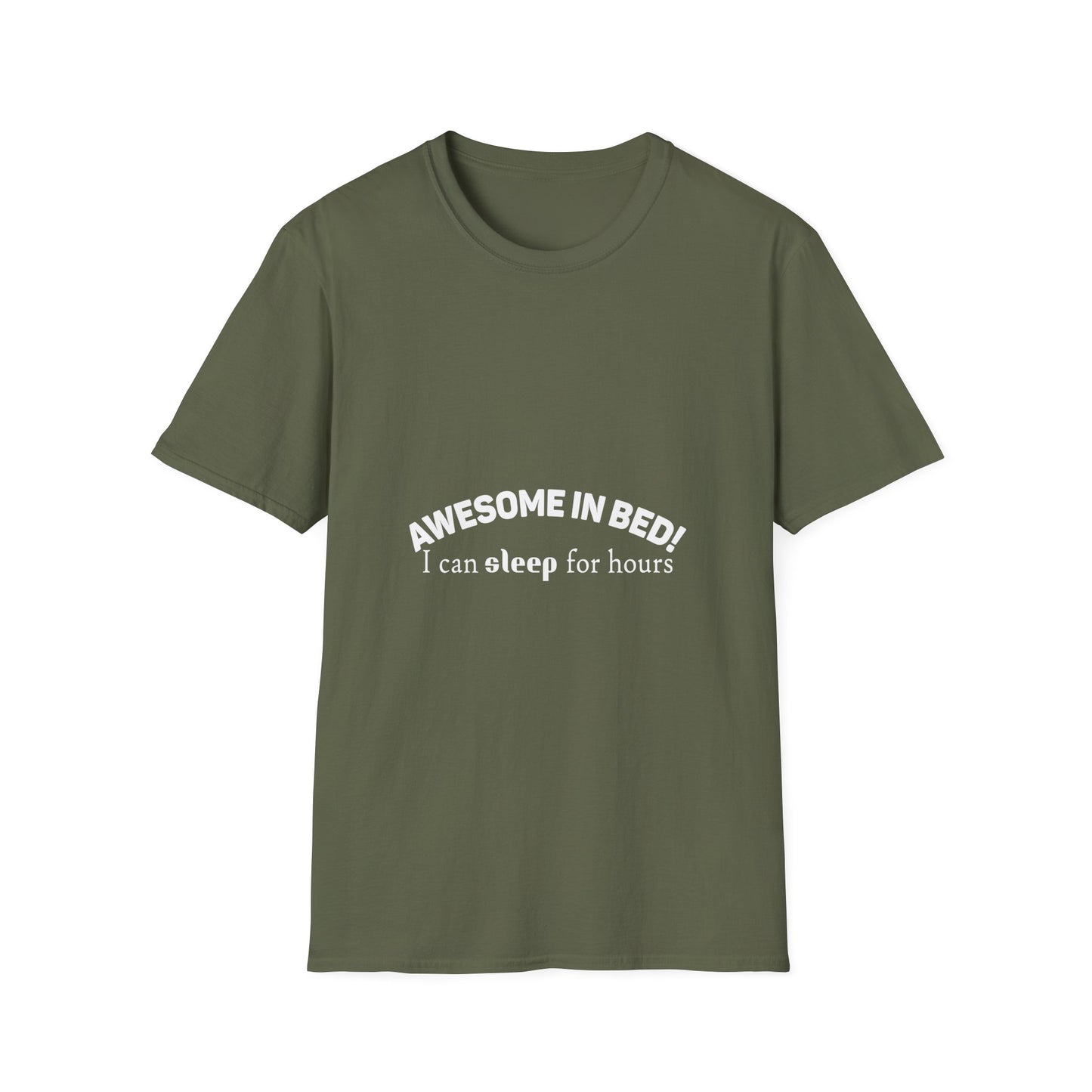 Awesome in Bed Unisex T-Shirt - Funny Sleep Tee, Gift for Sleepers, Cozy Casual Wear, Birthday Gift, Sleepover Shirt