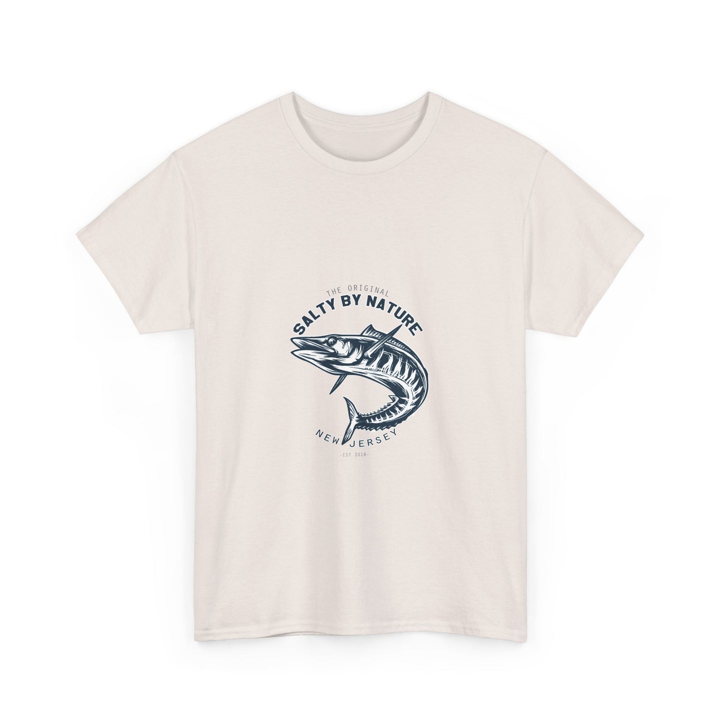 Salty By Nature Unisex Heavy Cotton Tee, Fishing Lover Gift, Outdoor Enthusiast Shirt, Summer Casual Wear, Beach Day Outfit