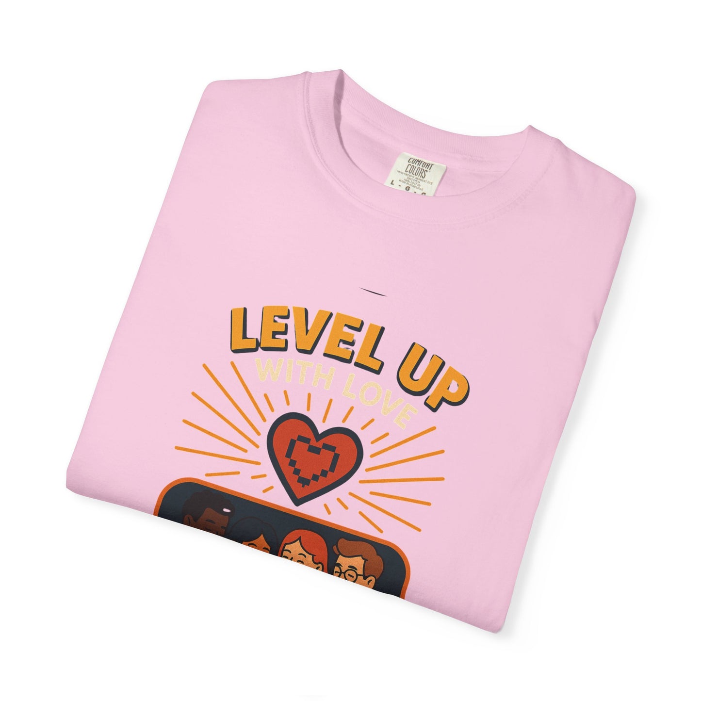 Level Up With Love T-Shirt, Vintage Style Tee, Unisex Casual Wear, Perfect Gift for Friends, Everyday Comfort Shirt