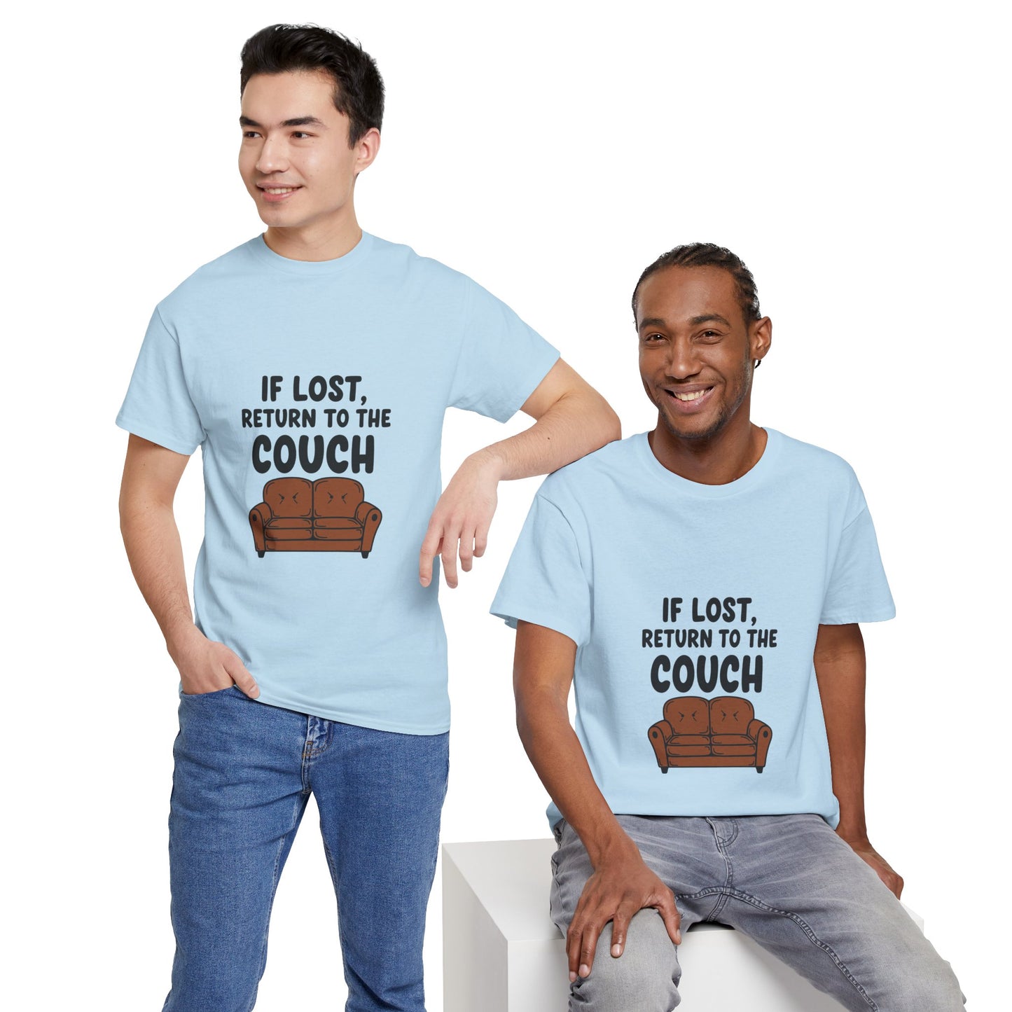 Funny Couch Tee, Unisex Heavy Cotton Tee, Comfort Shirt for Homebodies, Perfect Gift for Couch Lovers, Casual Wear, Quirky Shirt