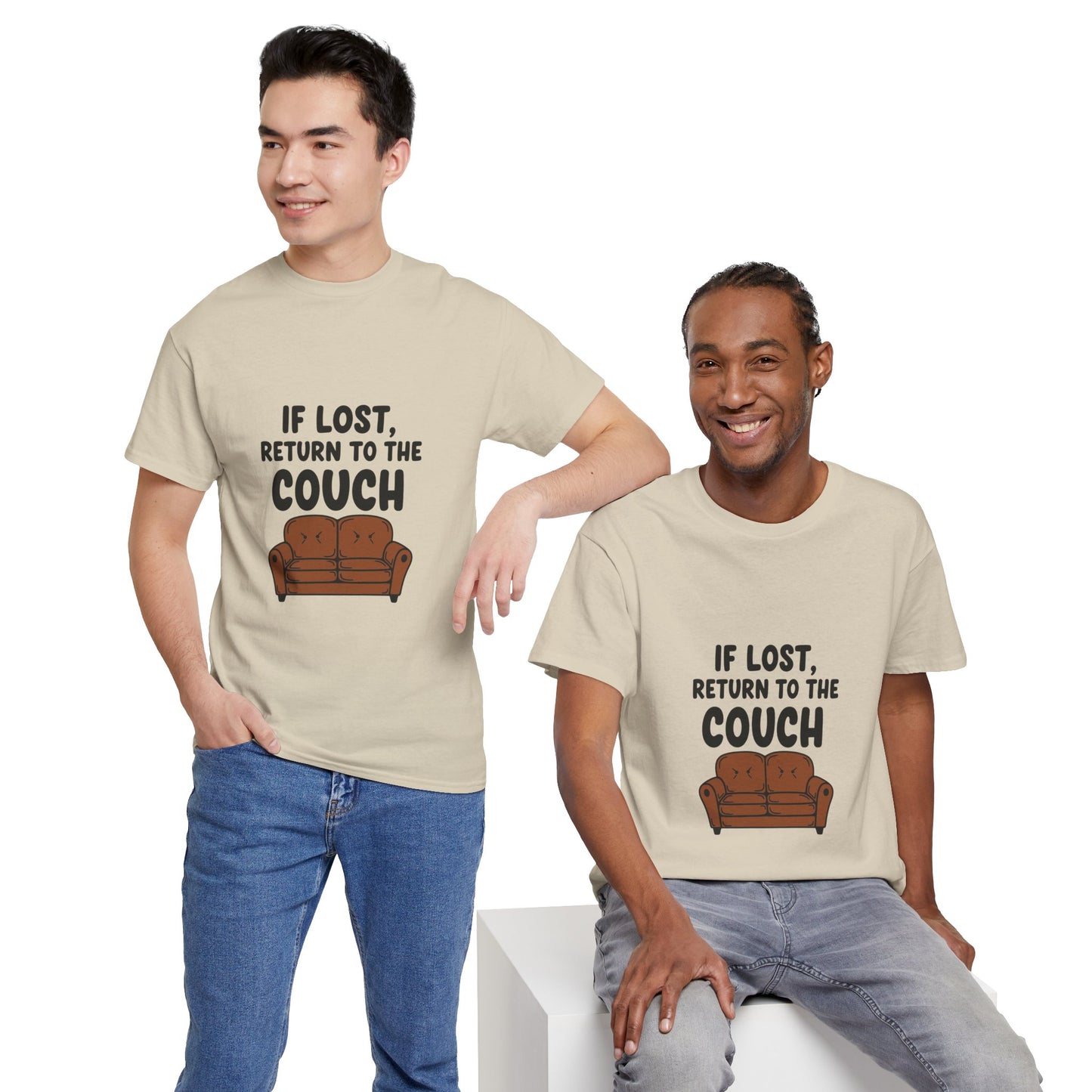 Funny Couch Tee, Unisex Heavy Cotton Tee, Comfort Shirt for Homebodies, Perfect Gift for Couch Lovers, Casual Wear, Quirky Shirt