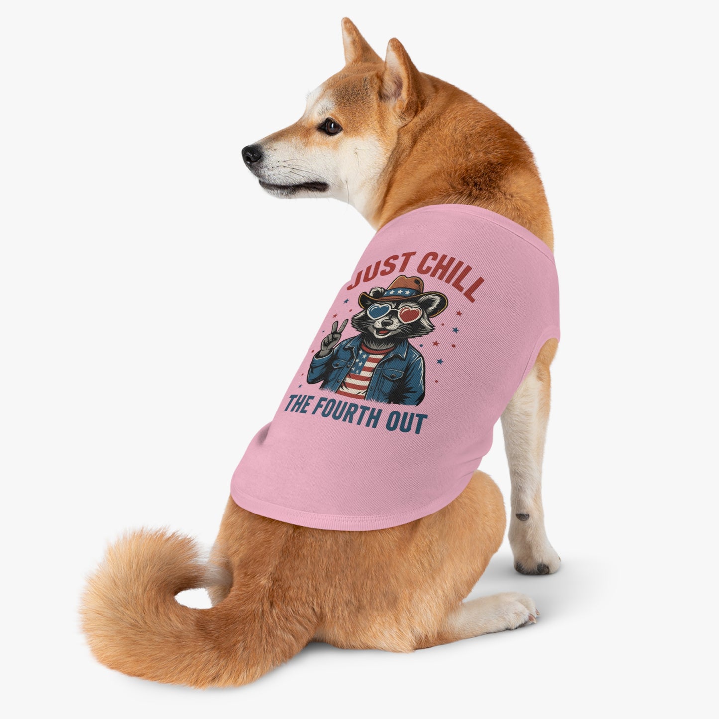 Patriotic Pet Tank Top - Just Chill Fourth of July Dog Shirt, Summer Pet Apparel, Dog Outfit, Holiday Gift for Pets
