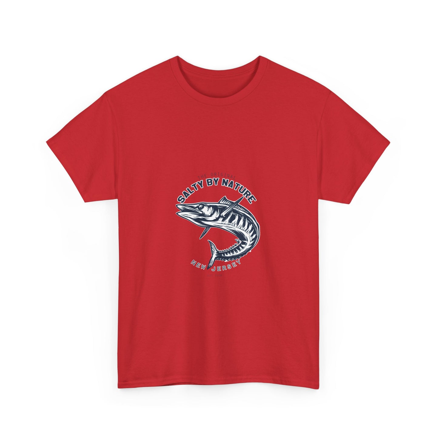 Salty By Nature Unisex Heavy Cotton Tee, Fishing Lover Gift, Outdoor Enthusiast Shirt, Summer Casual Wear, Beach Day Outfit