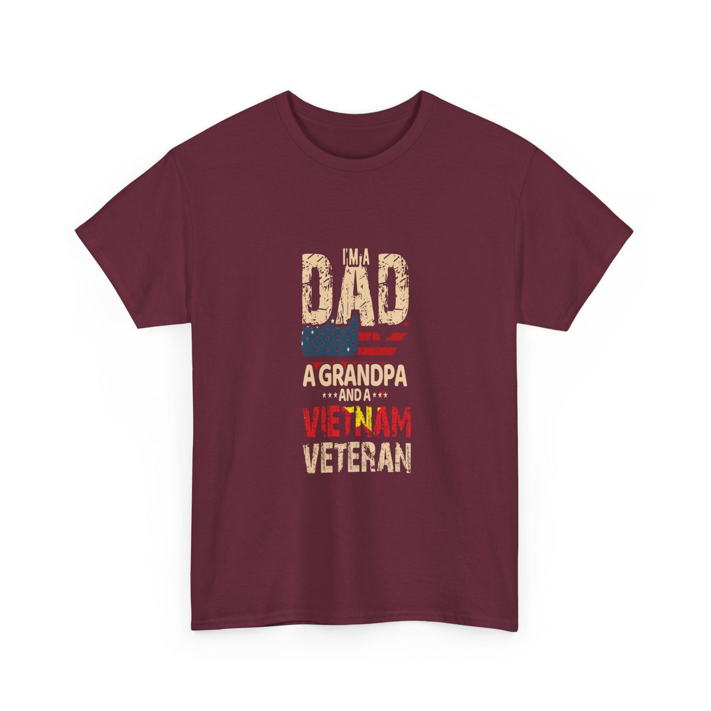 Vietnam Veteran Dad T-Shirt, Unisex Heavy Cotton Tee for Father's Day, Patriotic Gift, Grandpa Shirt, Memorial Day Tops