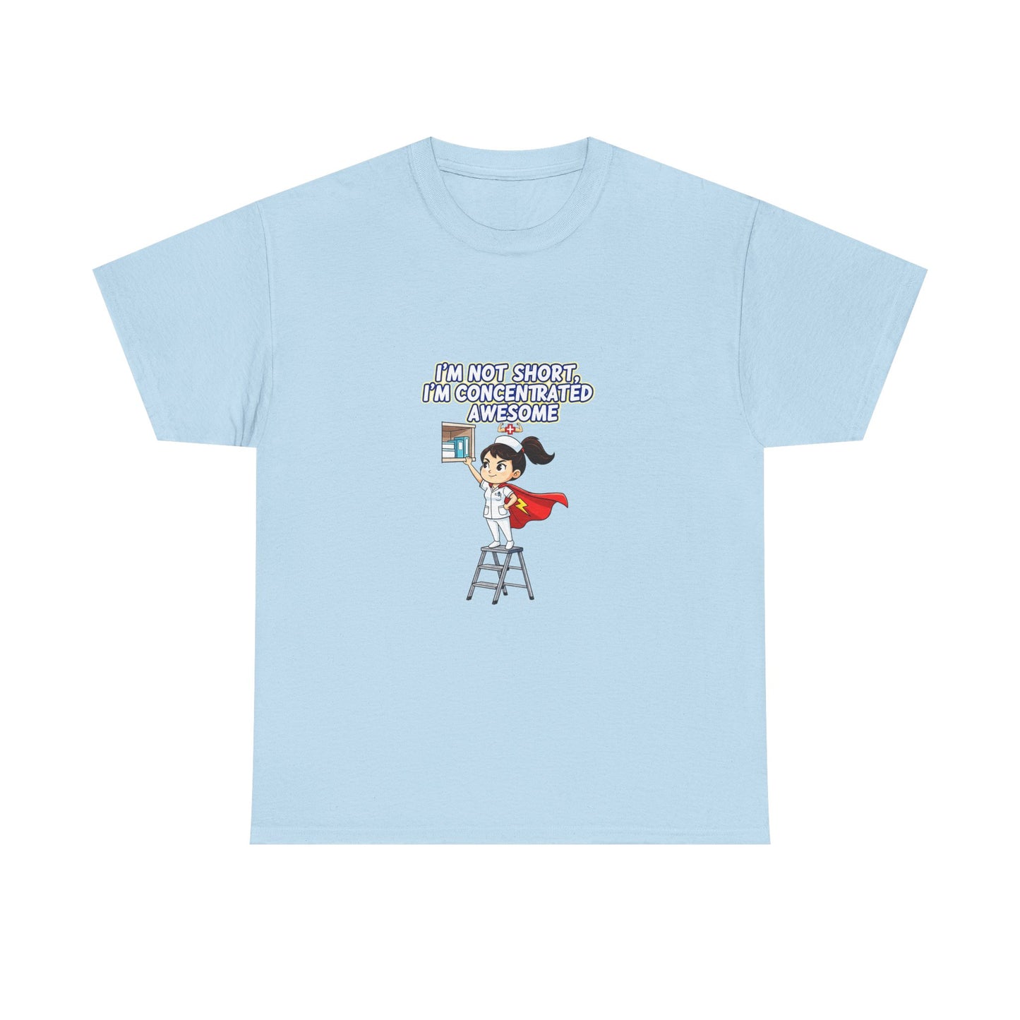 Superhero Motivation Tee - I'm Not Short, I'm Concentrated Awesome! | Unisex Heavy Cotton Shirt, Gift for Nurses, Daily Wear