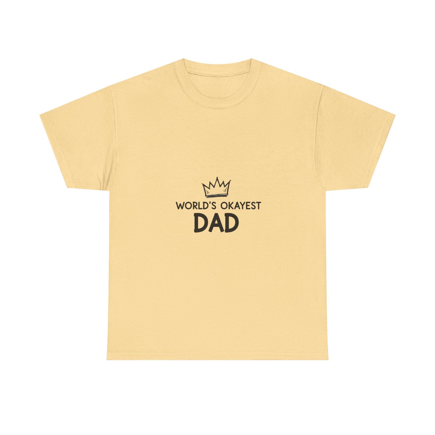 World's Okayest Dad Unisex Heavy Cotton Tee, Funny Father's Day Gift, Relaxed Fit T-Shirt, Dad Humor Shirt, Casual Everyday Wear