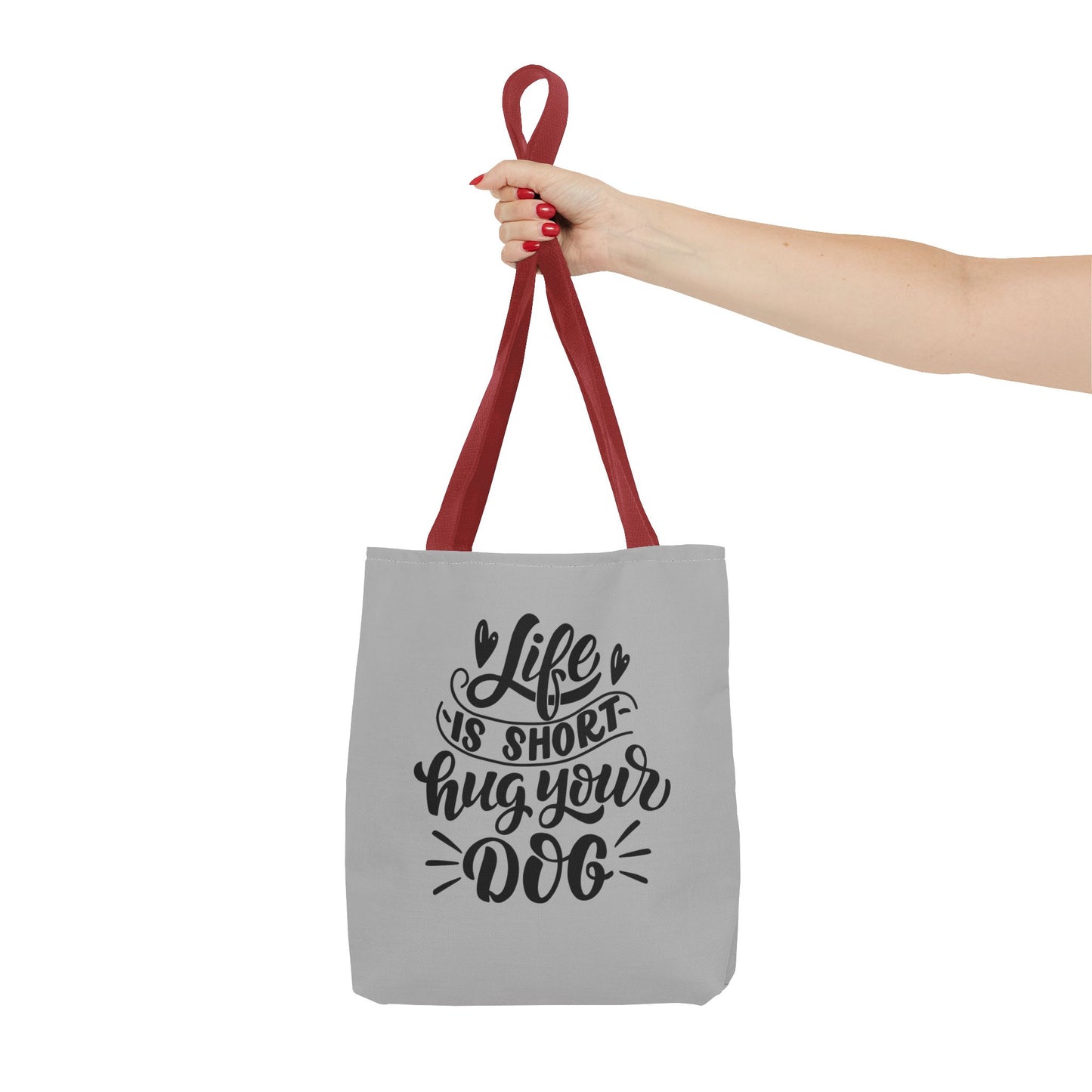 Cute Dog Lover Tote Bag - Life is Short, Hug Your Dog | Pet Owner Gift, Dog Mom Tote, Inspirational Eco-Friendly Bag
