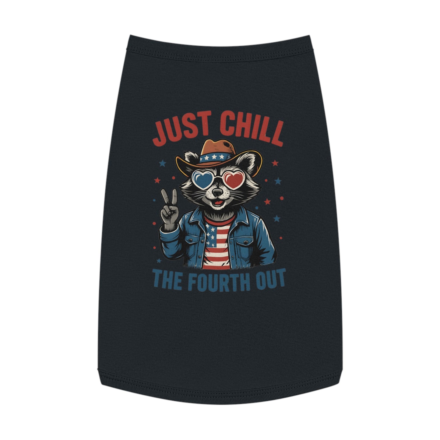 Patriotic Pet Tank Top - Just Chill Fourth of July Dog Shirt, Summer Pet Apparel, Dog Outfit, Holiday Gift for Pets