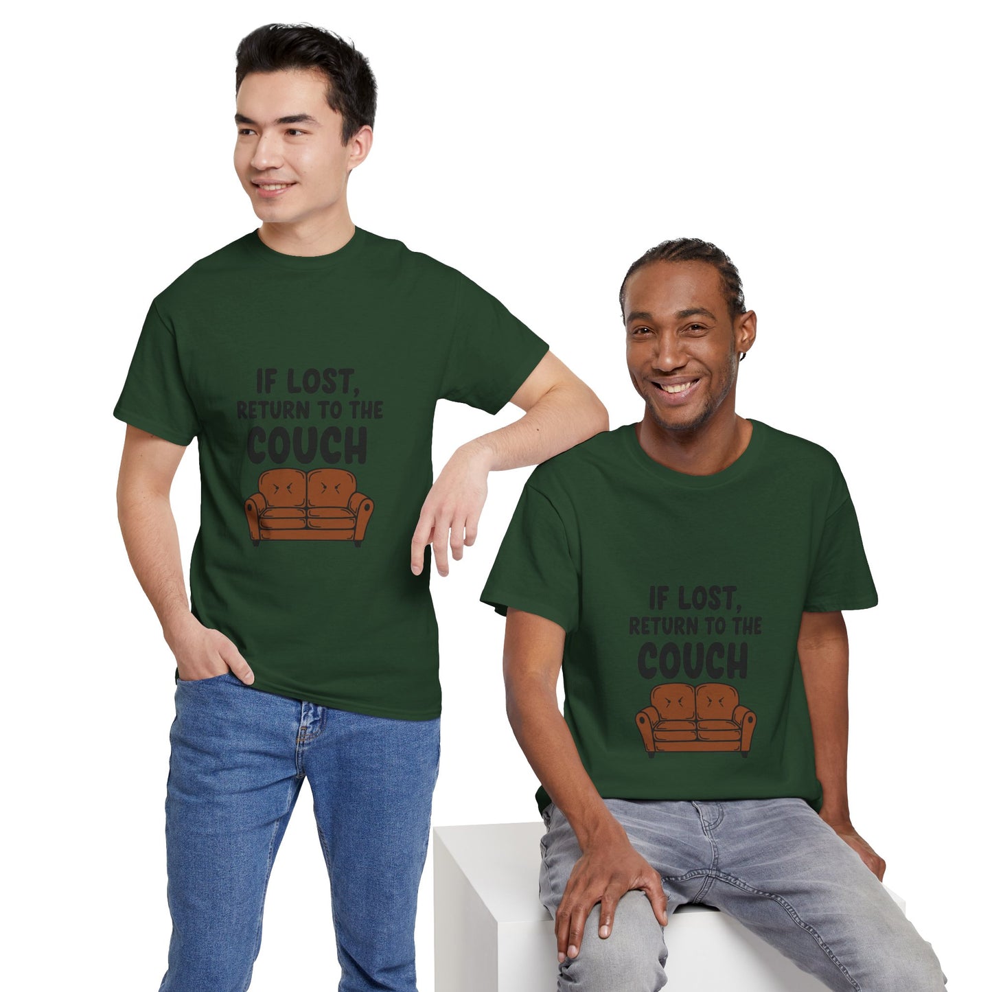 Funny Couch Tee, Unisex Heavy Cotton Tee, Comfort Shirt for Homebodies, Perfect Gift for Couch Lovers, Casual Wear, Quirky Shirt