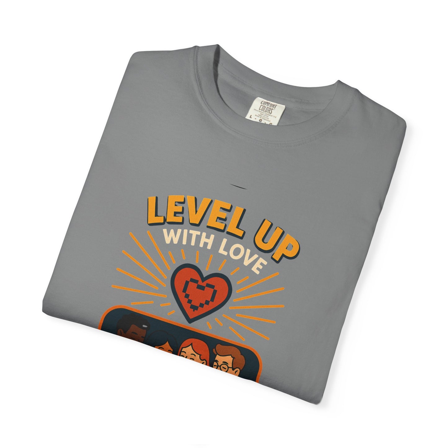 Level Up With Love T-Shirt, Vintage Style Tee, Unisex Casual Wear, Perfect Gift for Friends, Everyday Comfort Shirt