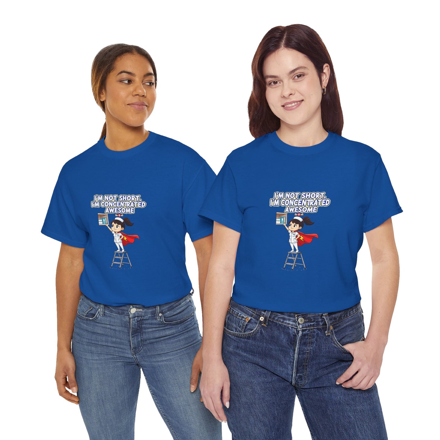 Superhero Motivation Tee - I'm Not Short, I'm Concentrated Awesome! | Unisex Heavy Cotton Shirt, Gift for Nurses, Daily Wear