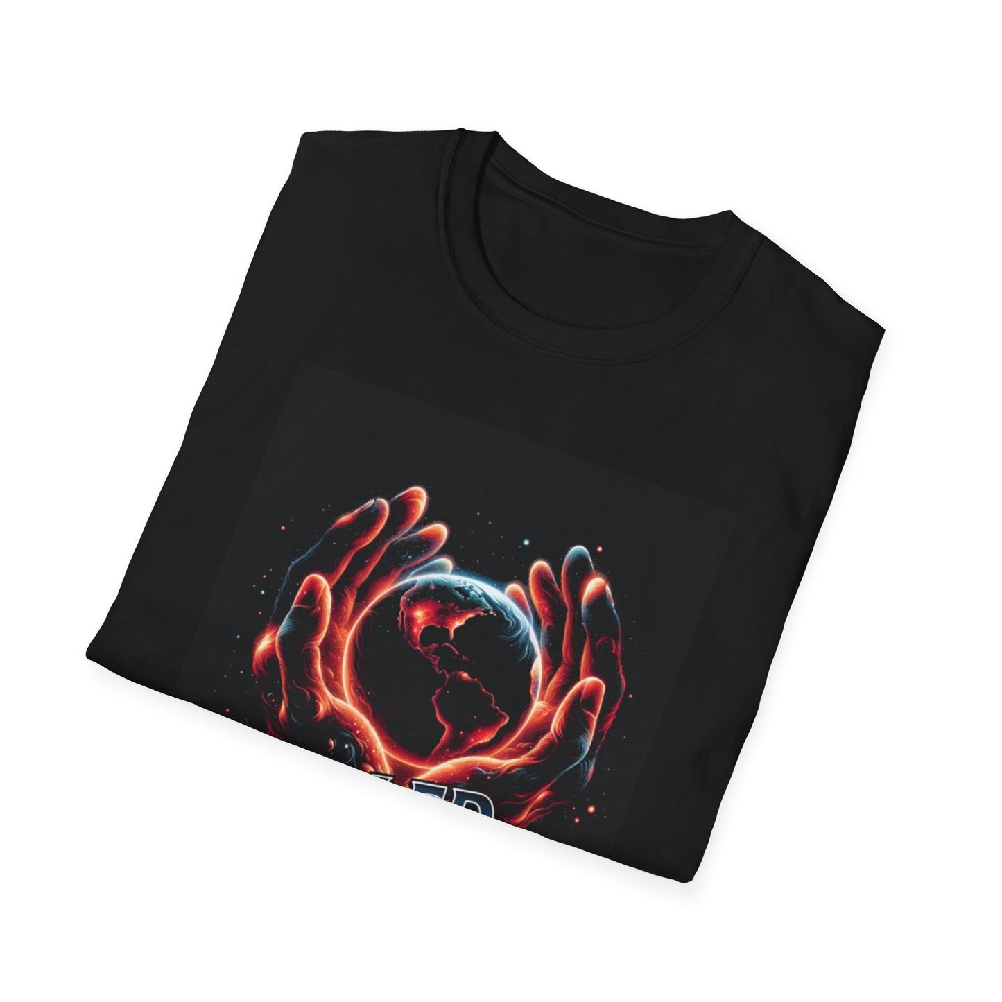 Cradled by Infinity T-Shirt, Cosmic Graphic Tee, Unisex Softstyle Shirt, Gift for Space Lovers, Fun Casual Wear, Summer Outfit