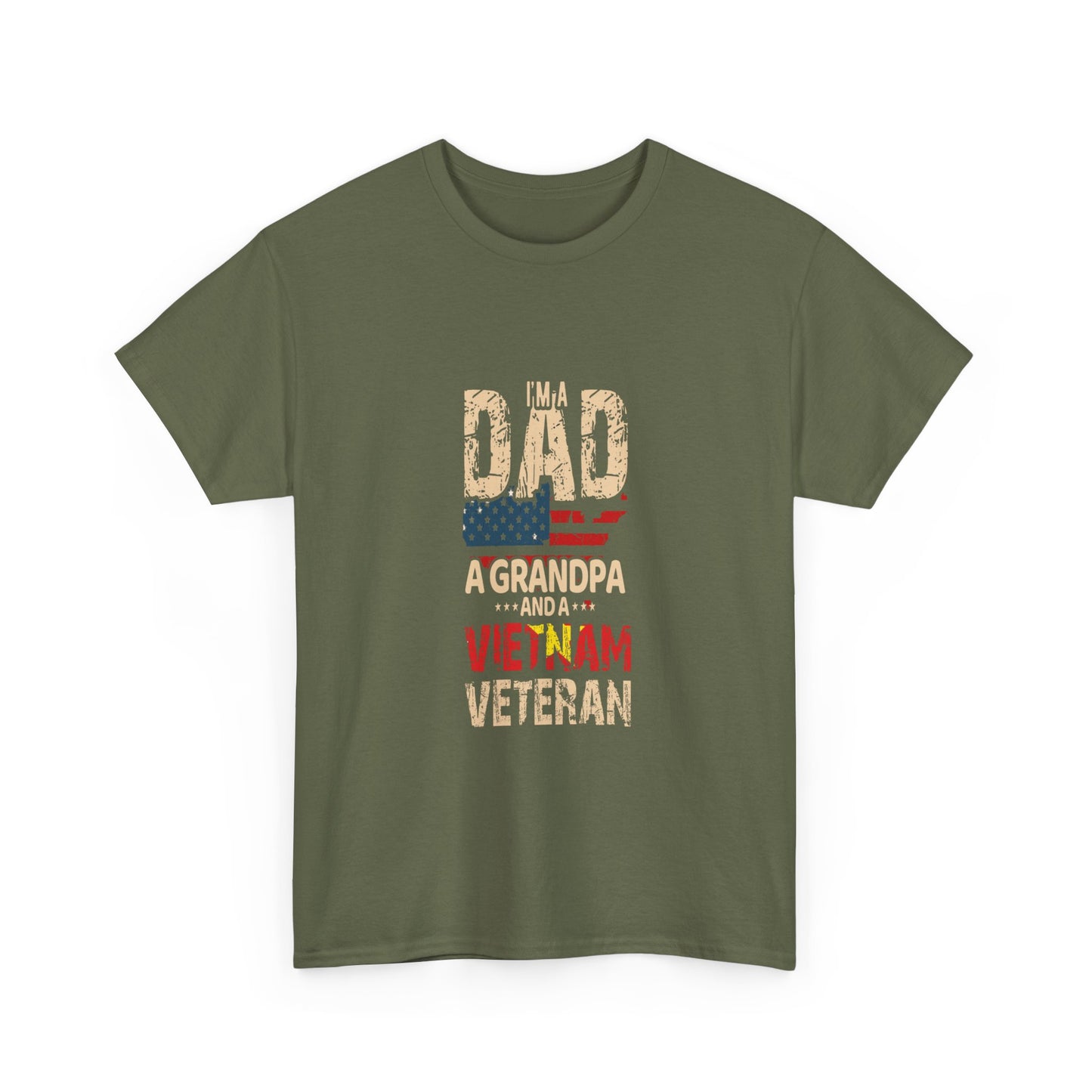 Vietnam Veteran Dad T-Shirt, Unisex Heavy Cotton Tee for Father's Day, Patriotic Gift, Grandpa Shirt, Memorial Day Tops